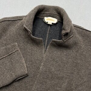 VTG Diesel Mens Knit Blazer Jacket Brown Made in Italy Two Button Cardigan Large
